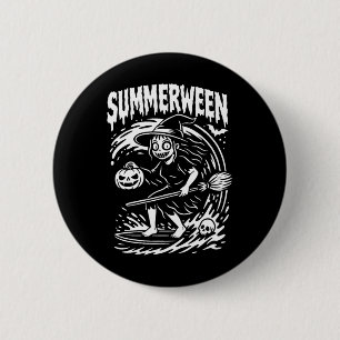 Chapa Redonda De 5 Cm Verano de Halloween de verano de surf de playa Bru