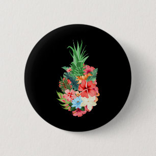 Chapa Redonda De 5 Cm Verano de las playas de Aloha de piña - Flores tro