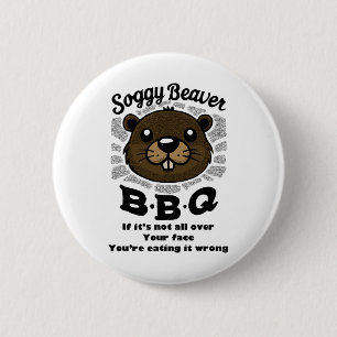 Chapa Redonda De 5 Cm Verano del propietario del castor de Soggy Beaver