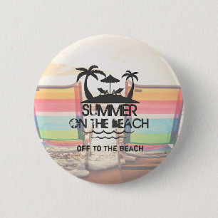 Chapa Redonda De 5 Cm Verano en la playa Personalizado