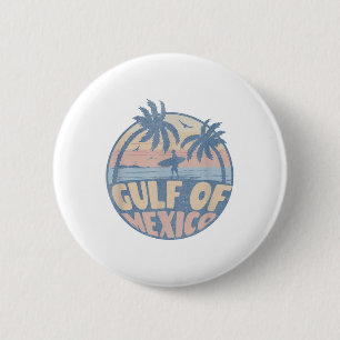 Chapa Redonda De 5 Cm Verano Retro GolfO De México Por Siempre Playa Gol