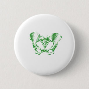 Chapa Redonda De 5 Cm Verde femenino de la pelvis