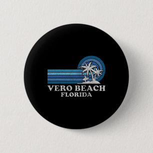 Chapa Redonda De 5 Cm Vero Beach Florida Familia Verano Vintage