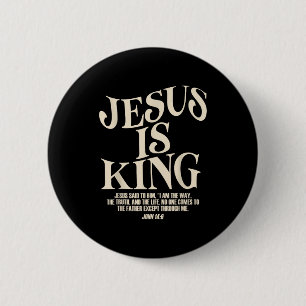 Chapa Redonda De 5 Cm Versículo de la Biblia El Rey es Jesús Juan 14_6 D