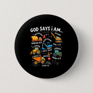 Chapa Redonda De 5 Cm Versículos de la Biblia cristiana Dios dice que so