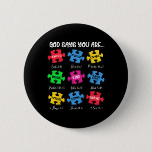 Chapa Redonda De 5 Cm Versículos de la Biblia Dios Dice Que Eres Cristia
