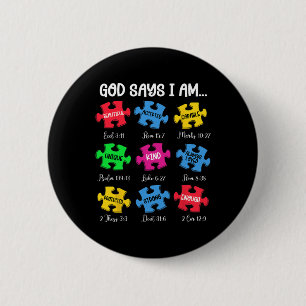 Chapa Redonda De 5 Cm Versículos de la Biblia que Dios Dice Que Soy Conc