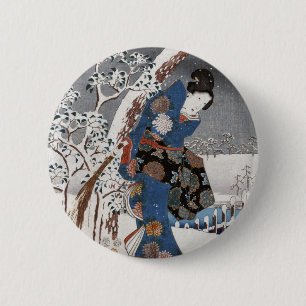 Chapa Redonda De 5 Cm Versión moderna de la historia de Genji en escena