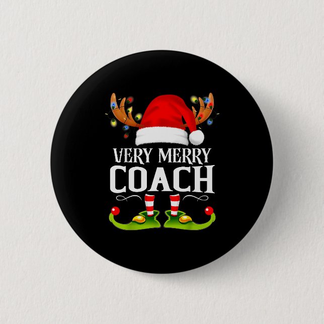 Chapa Redonda De 5 Cm Very Merry X-mas Coach Matching Christmas  (Anverso)