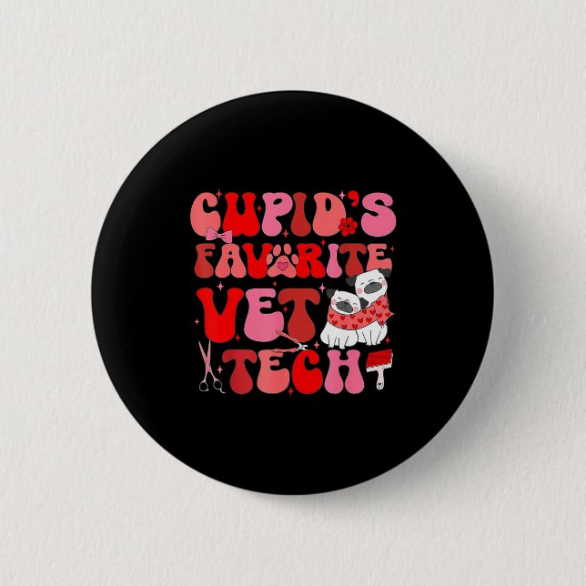 Chapa Redonda De 5 Cm Vet Tech Valentines Day Veterinary Vet Student Vet (Anverso)