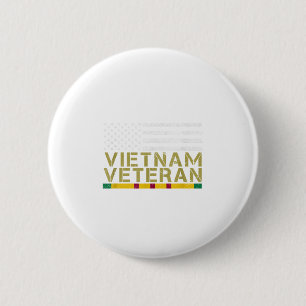 Chapa Redonda De 5 Cm Veterano de guerra de Vietnam con bandera de Estad