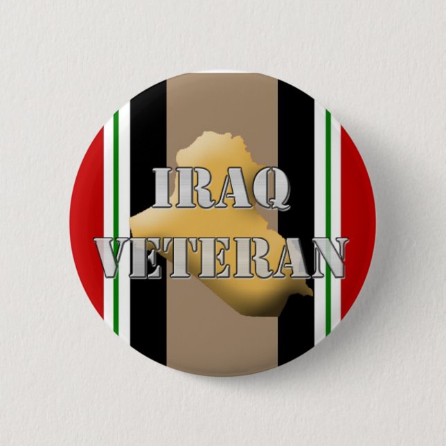 Chapa Redonda De 5 Cm Veterano de Iraq (Anverso)