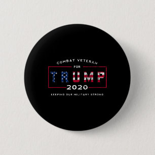 Chapa Redonda De 5 Cm Veterano De Trump 2020&# - Mantén Nuestro Control