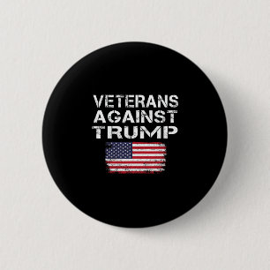 Chapa Redonda De 5 Cm Veteranos Contra Camiseta de Trump Veteranos Milit