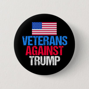 Chapa Redonda De 5 Cm Veteranos contra Donald Trump