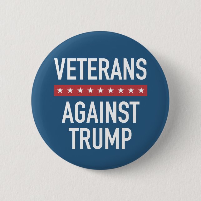 Chapa Redonda De 5 Cm Veteranos contra Trump (Anverso)
