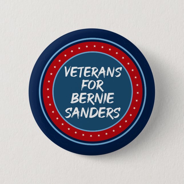 Chapa Redonda De 5 Cm Veteranos de Bernie Sanders (Anverso)