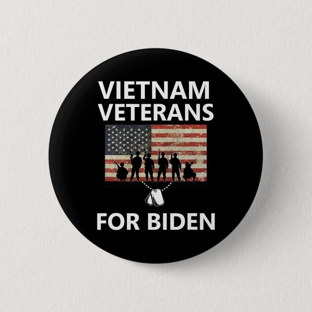 Chapa Redonda De 5 Cm Veteranos de Vietnam para las elecciones presidenc (Anverso)