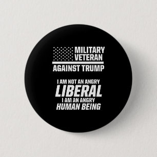 Chapa Redonda De 5 Cm Veteranos Militares Contra Trump Liberal Usa Elect
