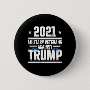 Chapa Redonda De 5 Cm Veteranos Militares Contra Trump Violate Eleccione
