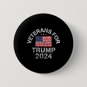 Chapa Redonda De 5 Cm Veteranos Militares Para Trump 2024