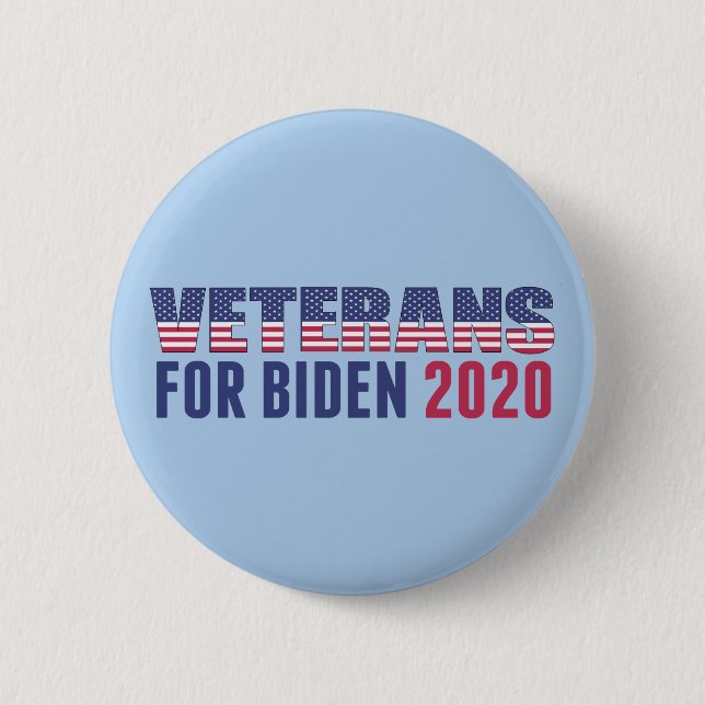 Chapa Redonda De 5 Cm Veteranos para Biden 2020 (Anverso)