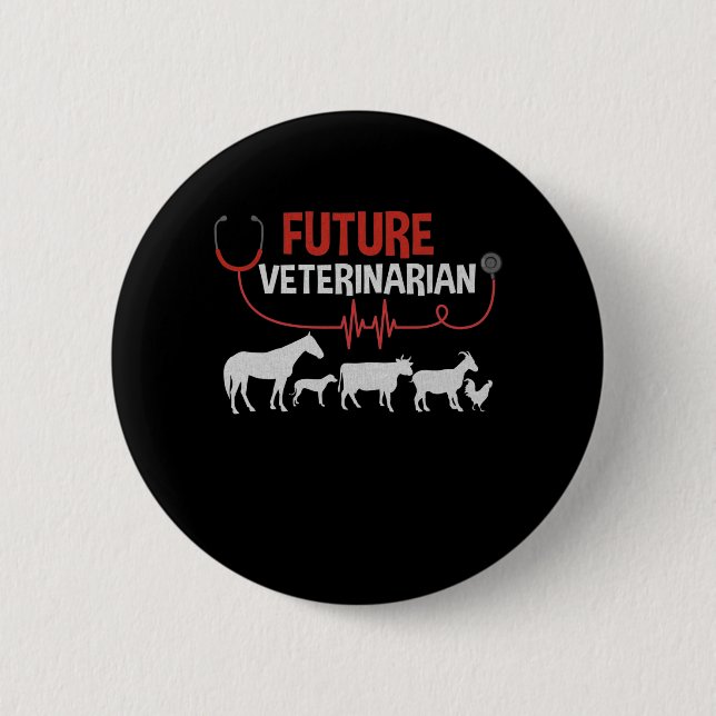 Chapa Redonda De 5 Cm Veterinario Futuro (Anverso)