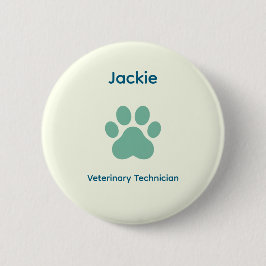 Chapa Redonda De 5 Cm Veterinary Technician Name Badge Button