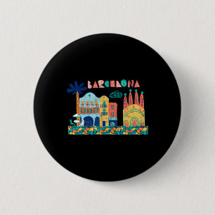 Chapa Redonda De 5 Cm Viajar Barcelona España Europa Vacaciones familiar