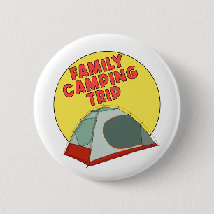 Chapa Redonda De 5 Cm Viaje de camping familiar