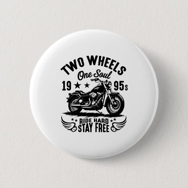 Chapa Redonda De 5 Cm Viaje en motocicleta de los años 1995 (Anverso)