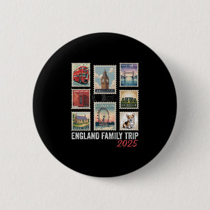 Chapa Redonda De 5 Cm Viaje familiar a Inglaterra 2025 Sello postal Lond