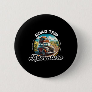 Chapa Redonda De 5 Cm Viaje por carretera Adventure Car