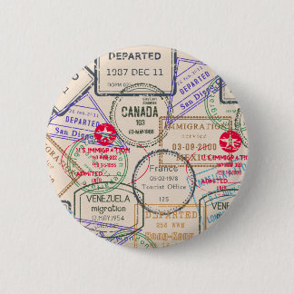 Chapa Redonda De 5 Cm Viajes de sellos de pasaporte