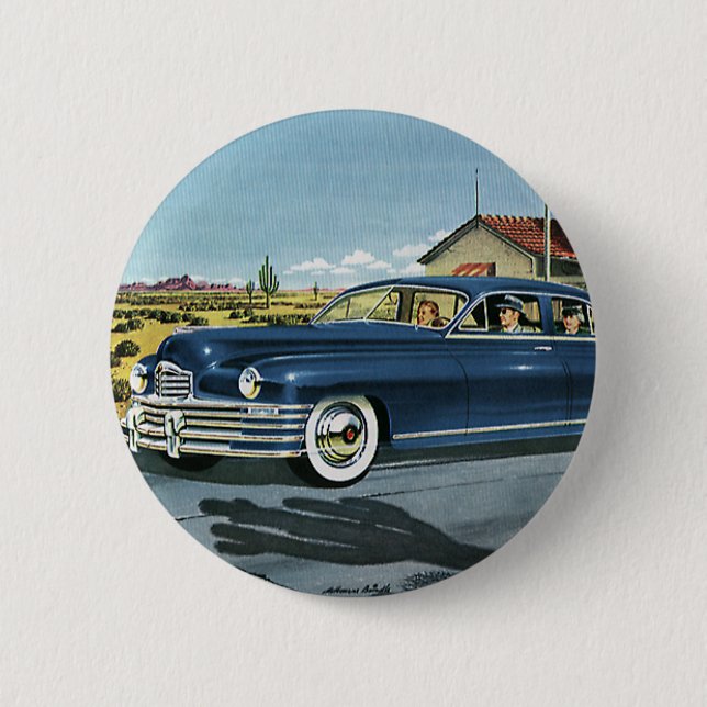 Chapa Redonda De 5 Cm Viajes familiares de moda, gasolinera de última op (Anverso)