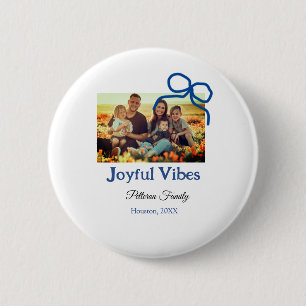 Chapa Redonda De 5 Cm Vibes alegres de la proa azul añaden el nombre de 