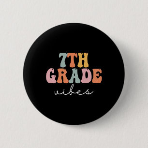 Chapa Redonda De 5 Cm Vibes de grado retro Groovy mujeres felices primer
