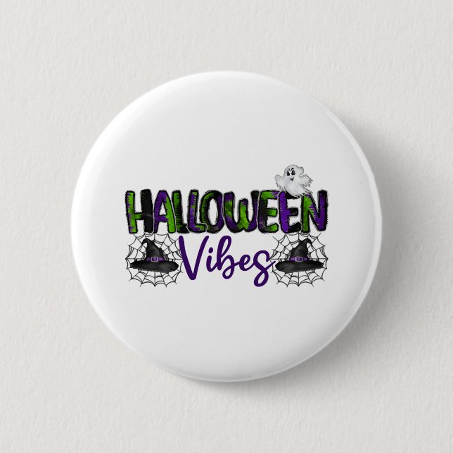 Chapa Redonda De 5 Cm Vibes de Halloween (Anverso)