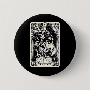 Chapa Redonda De 5 Cm Vibes de picor de la tarjeta Tarot para pug Mom