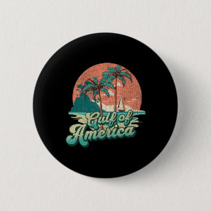 Chapa Redonda De 5 Cm Vibes Retro Sunset Beach - Golfo De Eeuu