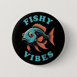 Chapa Redonda De 5 Cm Vibraciones de Pescado - Pez Divertido