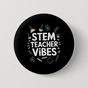 Chapa Redonda De 5 Cm Vibraciones de Profesores de Stem, Enseñanza de Ci