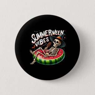 Chapa Redonda De 5 Cm Vibraciones de Summerween Esqueleto Espeluznante H