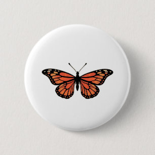 Chapa Redonda De 5 Cm Vibrant Monarch Butterfly Illustration on Light Ba