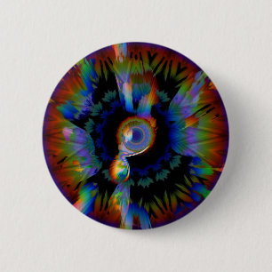 Chapa Redonda De 5 Cm Vibrante Abstract Rainbow Eye Button