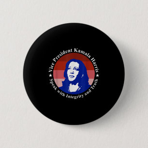 Chapa Redonda De 5 Cm Vicepresidenta Kamala Harris, Día de la Inauguraci
