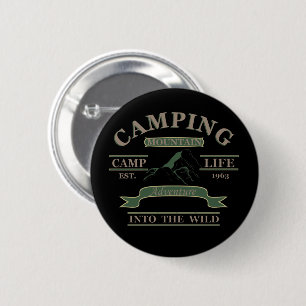 Chapa Redonda De 5 Cm Vida de camping de aventura