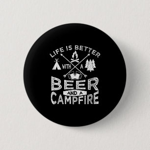 Chapa Redonda De 5 Cm Vida de cerveza de camping Fuego de campamento Amo