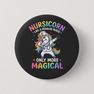 Chapa Redonda De 5 Cm Vida de enfermera con un toque de magia de unicorn