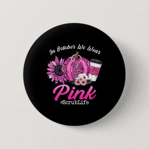 Chapa Redonda De 5 Cm Vida de limpieza En octubre usamos rosa Cáncer de 